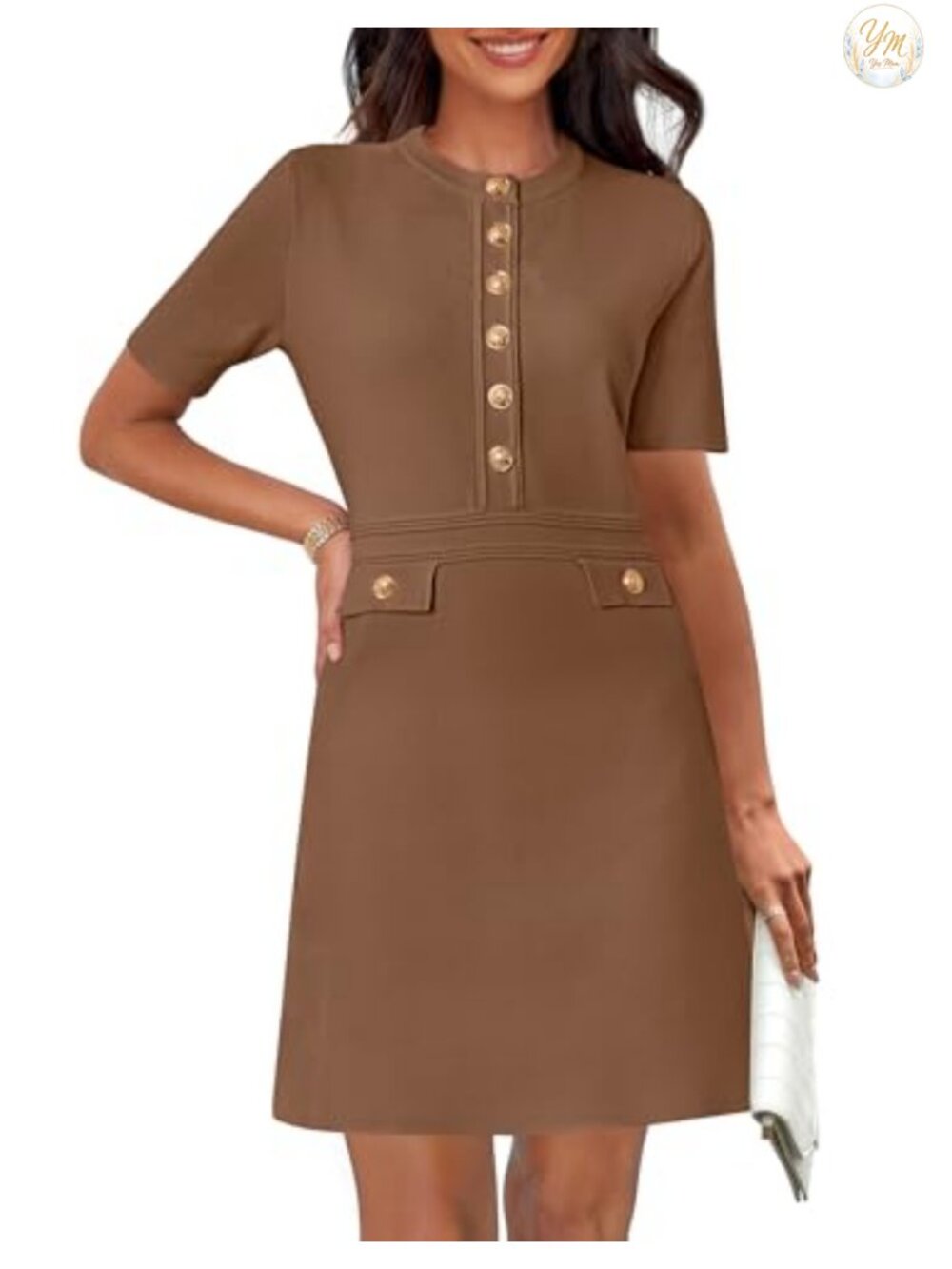 MEROKEETY Women's Short Sleeve Bodycon Sweater Mini Dress